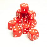 16mm Red spotted Dice Bow & Blade Games