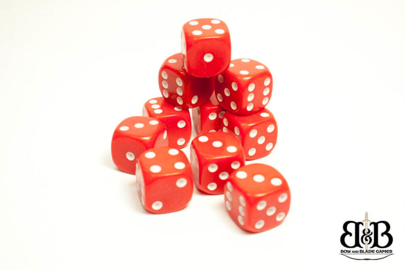 16mm Red spotted Dice Bow & Blade Games