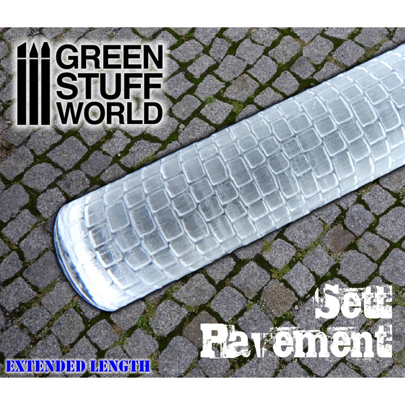 Green Stuff World Textured Rolling Pin Sett Pavement