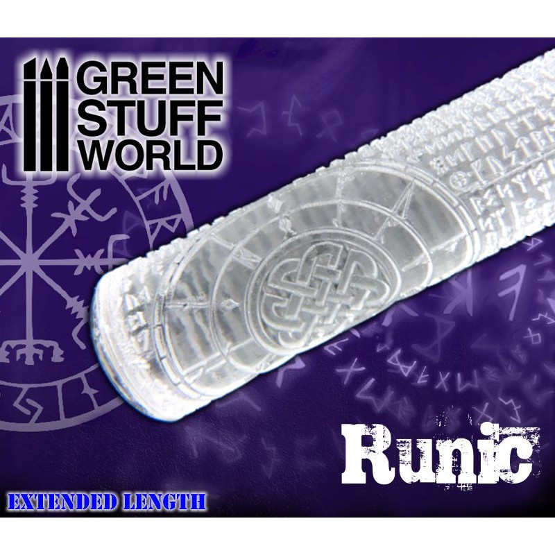Green Stuff World Textured Rolling Pin Runic